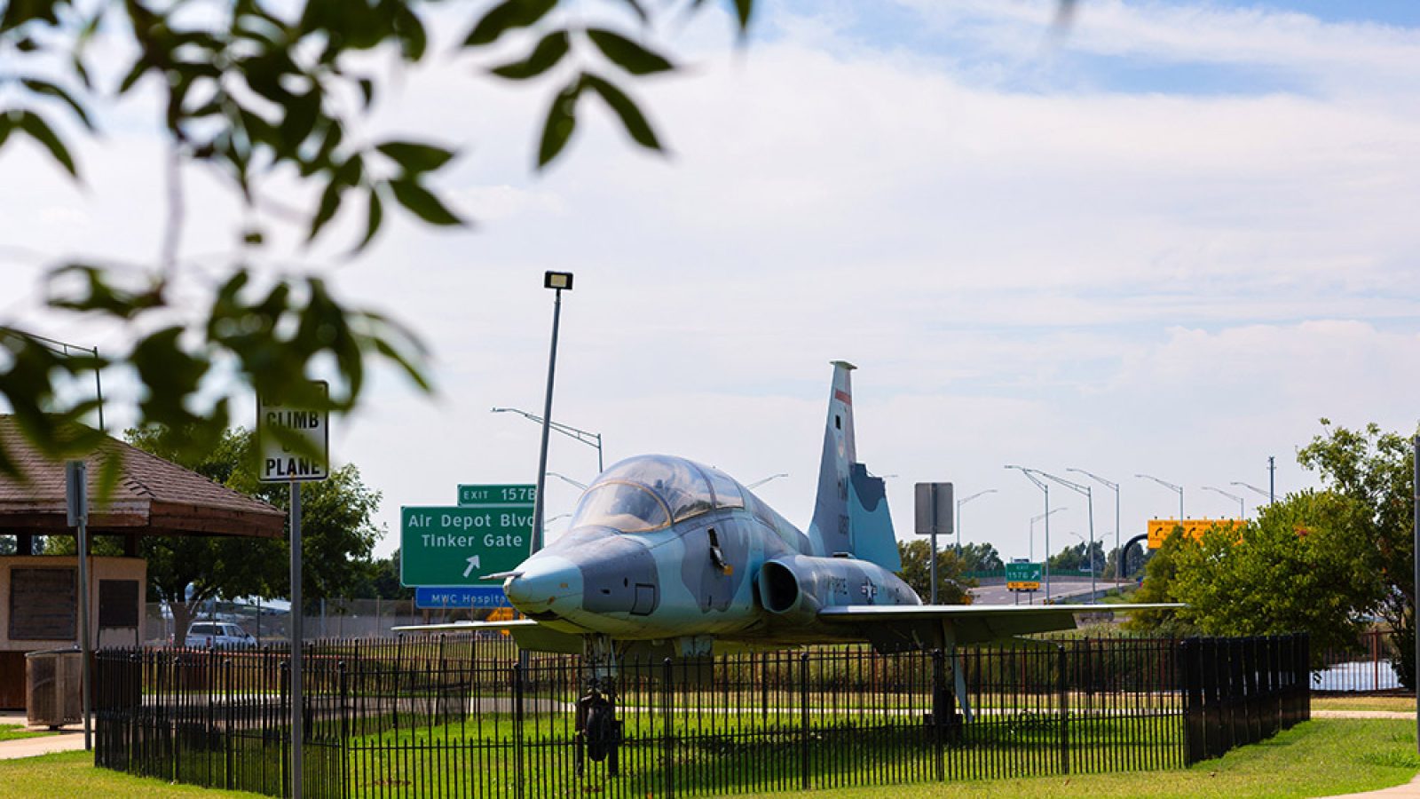 Military airplane in Midwest City, Oklahoma