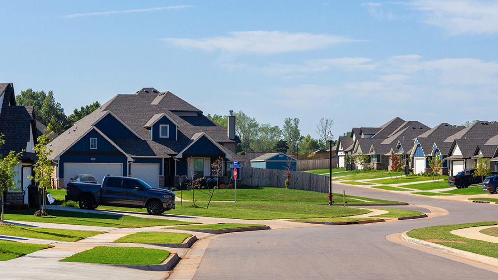 Various homes in a suburb in Moore, Oklahoma